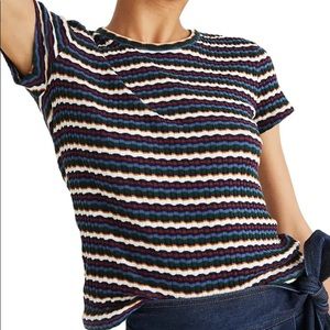 Madewell ribbed “baby tee” striped- size small